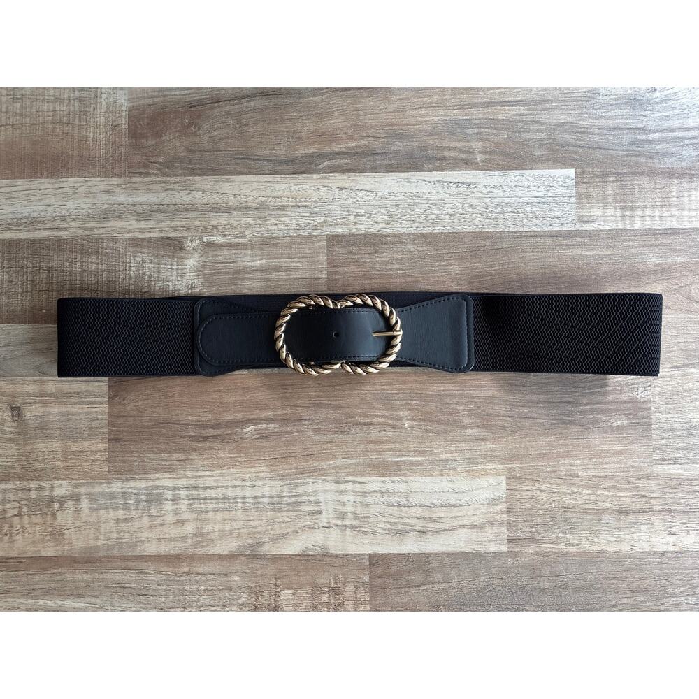 Torrid Double Ring Textured Stretch Belt in Black size 3